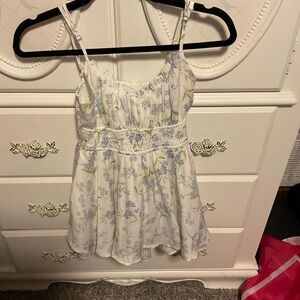 Altar'd State White and Blue Floral Camisole Dress
